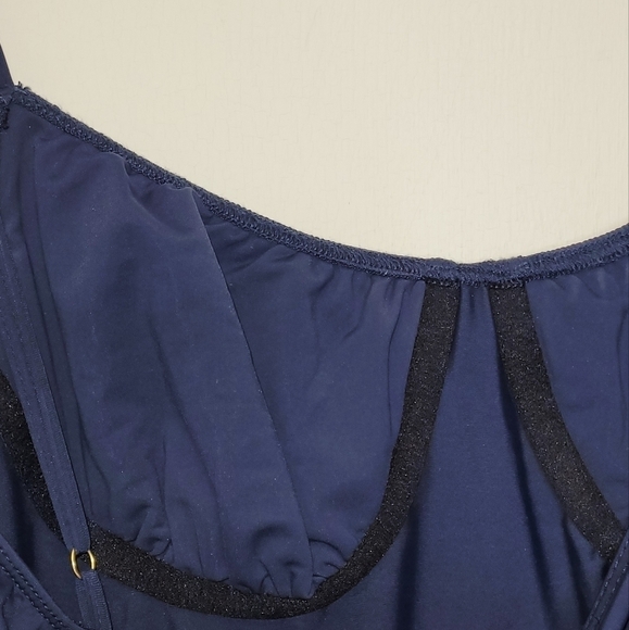 We Wore What From Danielle Burnstein Midi Slip Dress In Navy Size L - Picture 7 of 13